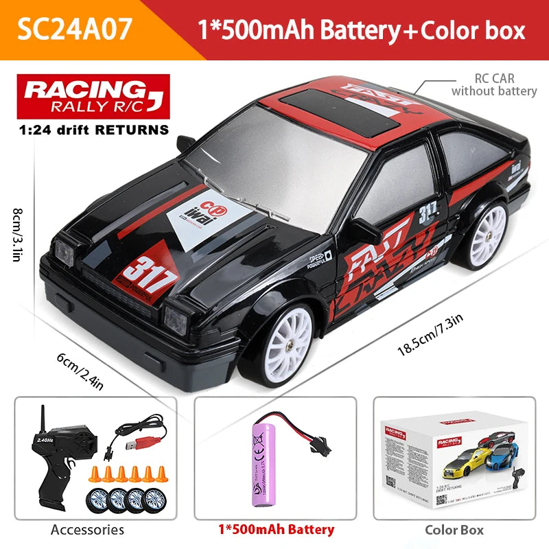 2.4GHz High-Speed 4WD Drift RC Car - AE86 Model GTR Remote Control Vehicle for Children, Ideal Christmas Gift